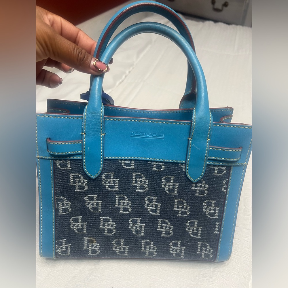Dooney & Bourke Blue Denim Satchel - Picture 3 of 8